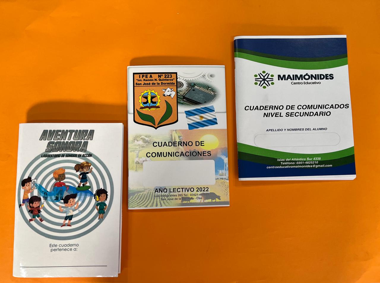 Cuadernos de comunicaciones escolares